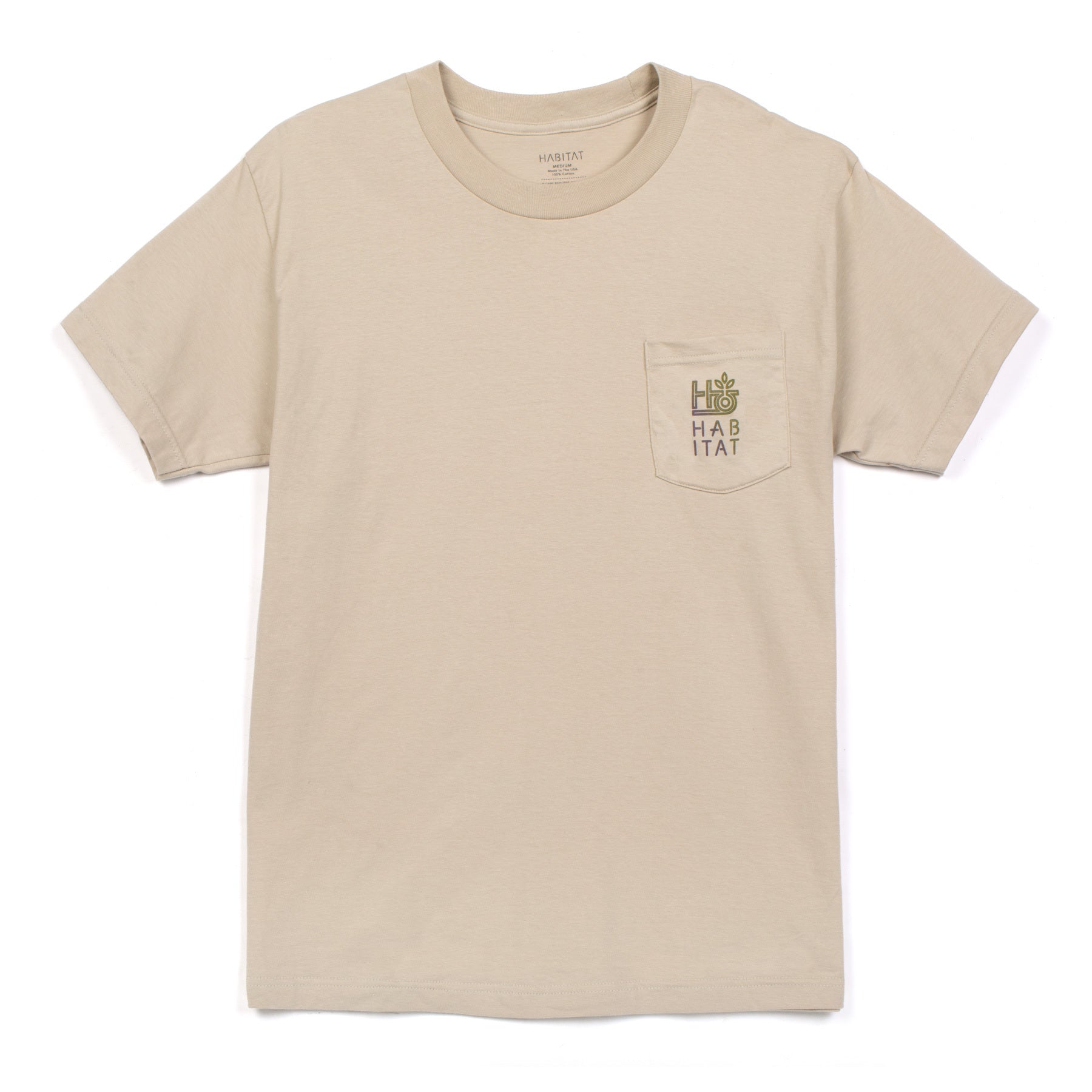 Habitat Pod Stencil Fade Pocket T Shirt Off White M