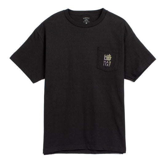 Pod Stencil Fade Pocket T-Shirt Black