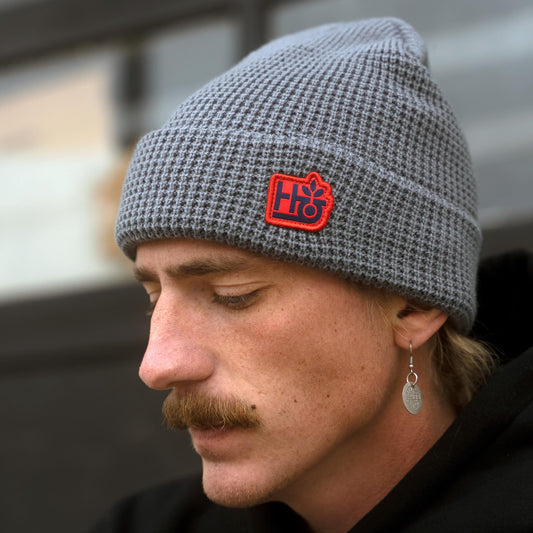 ワッフルニットポッドビーニー