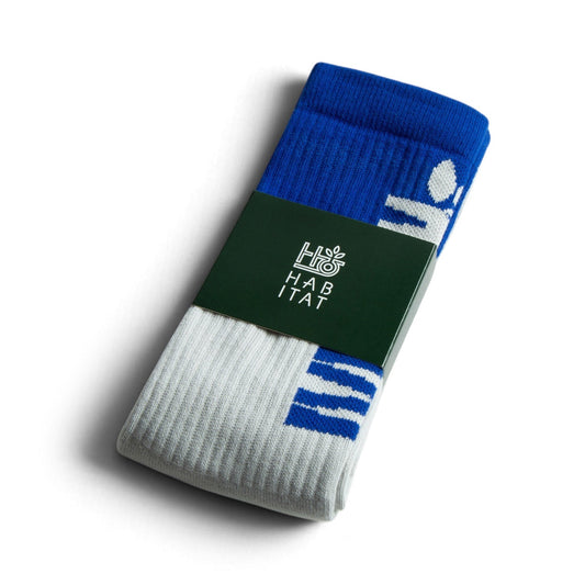 Habitat Contrast Cuff Socks - Blue/White