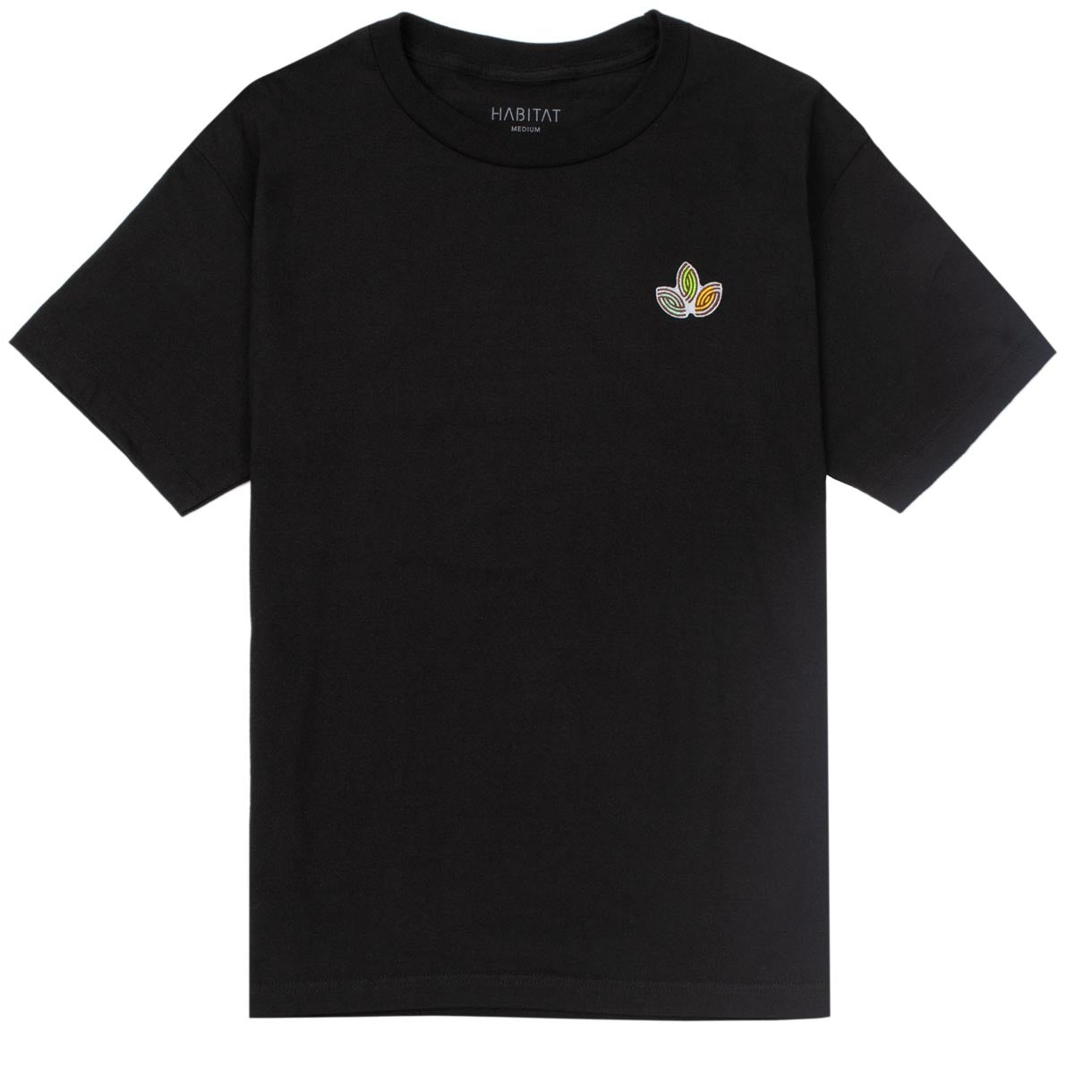 Habitat Leaves Embroidery T-Shirt - Black