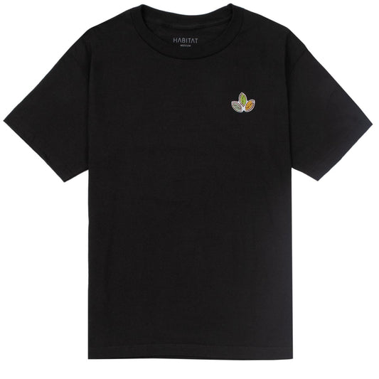 Habitat Leaves Embroidery T-Shirt - Black