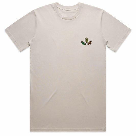 Habitat Leaves Embroidery T-Shirt - Natural