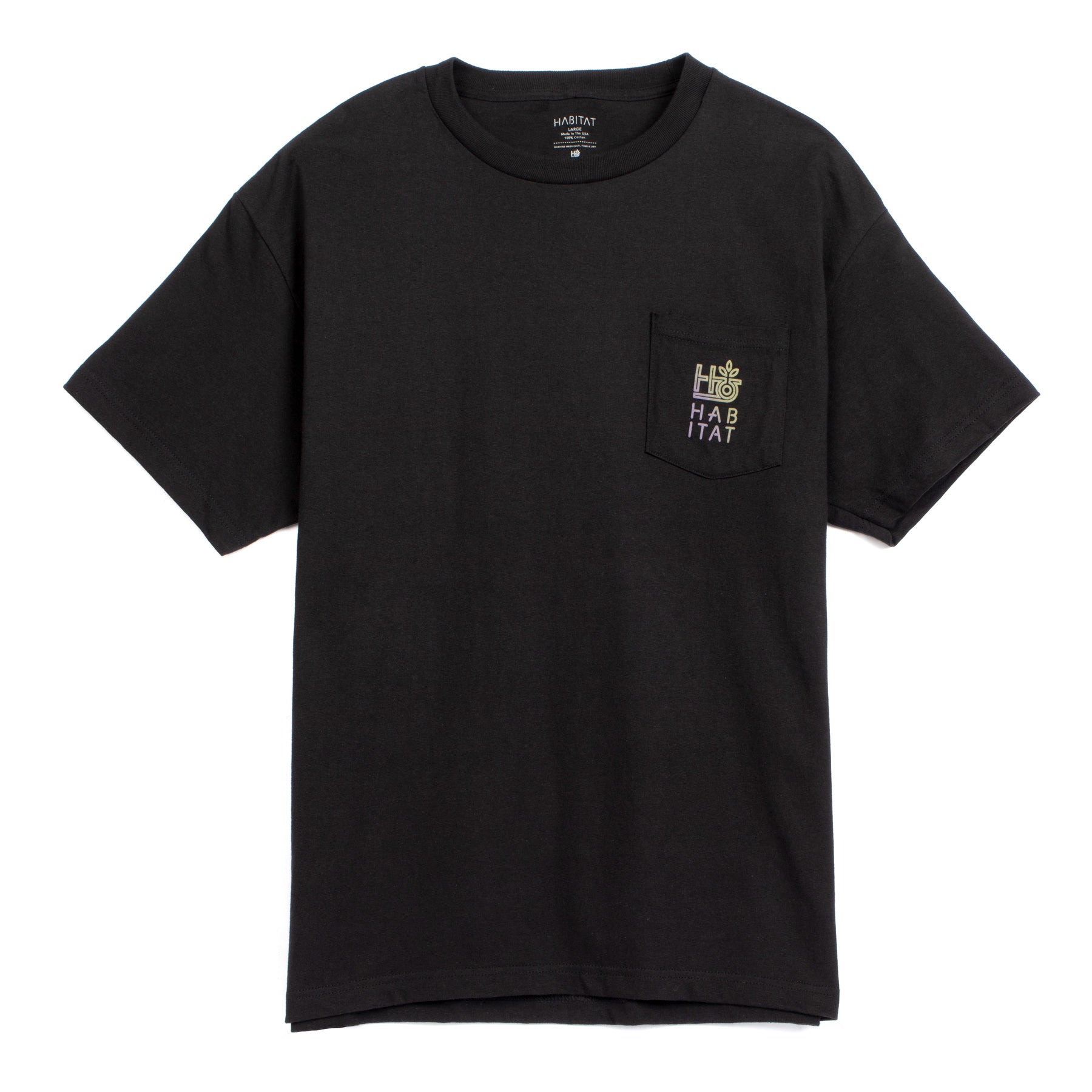 Pod Stencil Fade Pocket T-Shirt Black – Habitat Skateboards | The ...