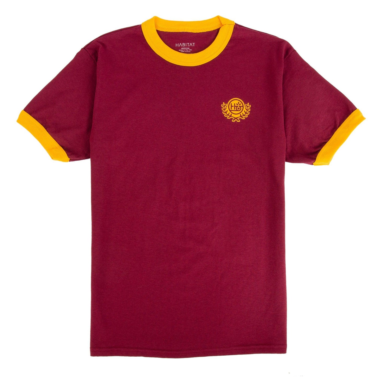 Coat of Arms Ringer T-Shirt Maroon